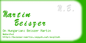 martin beiszer business card
